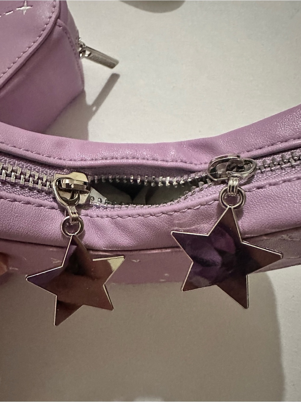 Carmico Lavender & White Moon & Stars Convertible Bag Matching Mini Moon Wallet - Picture 13 of 16